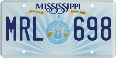 MS license plate MRL698