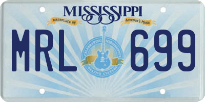 MS license plate MRL699