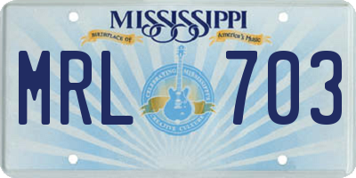 MS license plate MRL703