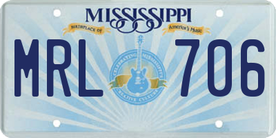 MS license plate MRL706