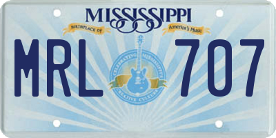 MS license plate MRL707