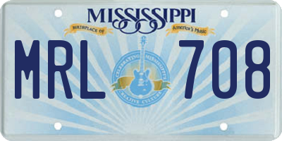 MS license plate MRL708