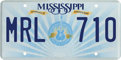 MS license plate MRL710
