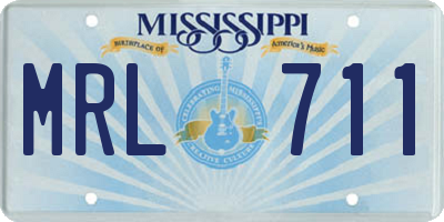 MS license plate MRL711