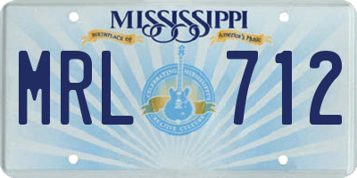 MS license plate MRL712