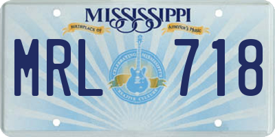 MS license plate MRL718