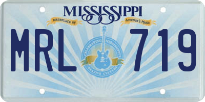 MS license plate MRL719