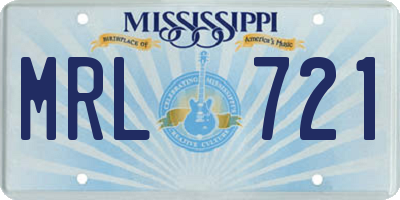 MS license plate MRL721