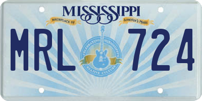 MS license plate MRL724