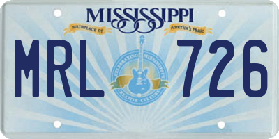 MS license plate MRL726