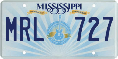 MS license plate MRL727