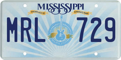 MS license plate MRL729