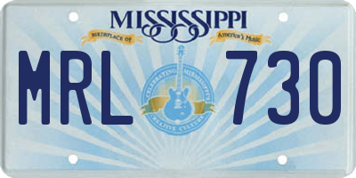 MS license plate MRL730
