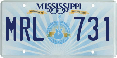 MS license plate MRL731