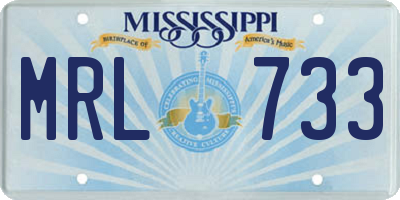 MS license plate MRL733