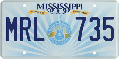 MS license plate MRL735