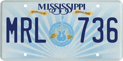 MS license plate MRL736