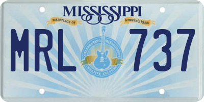 MS license plate MRL737
