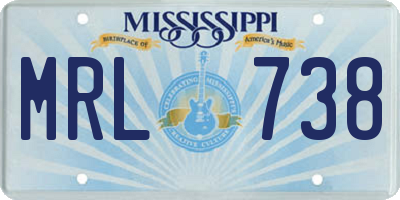 MS license plate MRL738