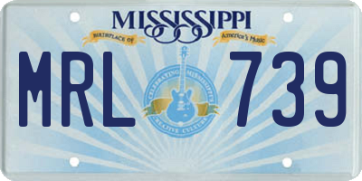 MS license plate MRL739