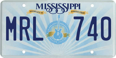MS license plate MRL740