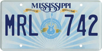 MS license plate MRL742