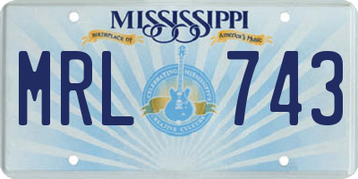 MS license plate MRL743