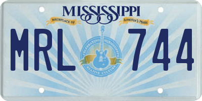 MS license plate MRL744