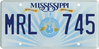 MS license plate MRL745