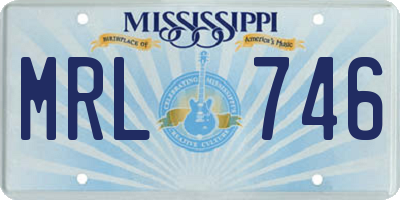 MS license plate MRL746