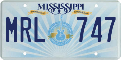 MS license plate MRL747