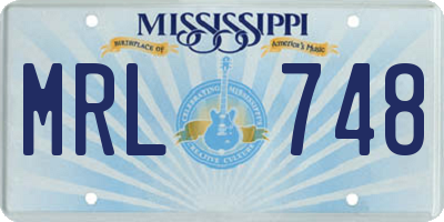 MS license plate MRL748