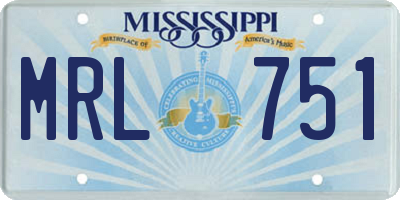 MS license plate MRL751