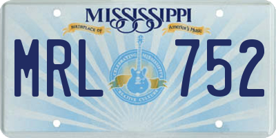 MS license plate MRL752