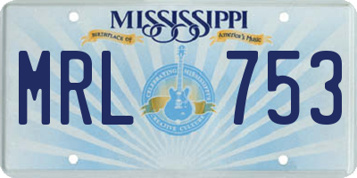 MS license plate MRL753