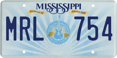 MS license plate MRL754