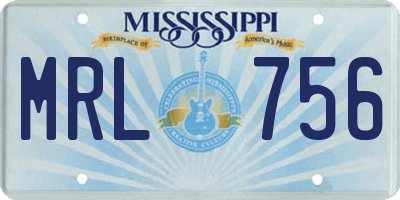 MS license plate MRL756