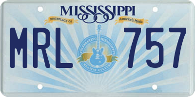 MS license plate MRL757
