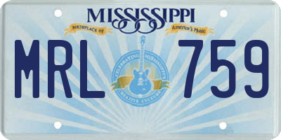MS license plate MRL759