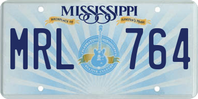 MS license plate MRL764