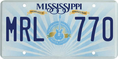 MS license plate MRL770