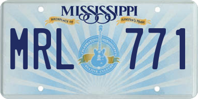 MS license plate MRL771