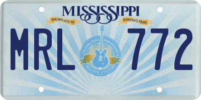 MS license plate MRL772