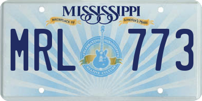 MS license plate MRL773