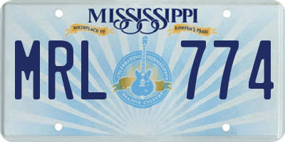 MS license plate MRL774