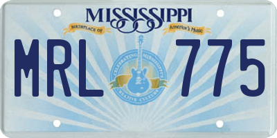 MS license plate MRL775