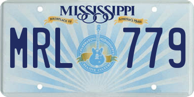 MS license plate MRL779