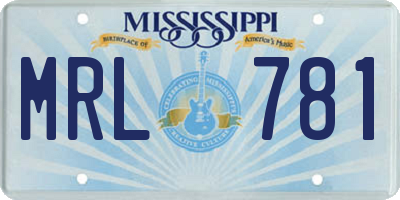 MS license plate MRL781