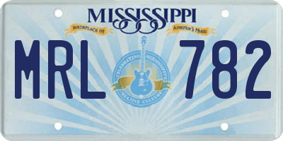 MS license plate MRL782