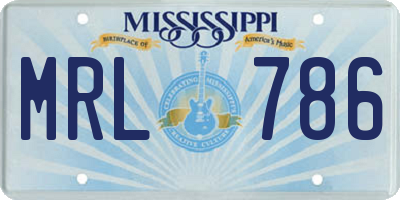 MS license plate MRL786